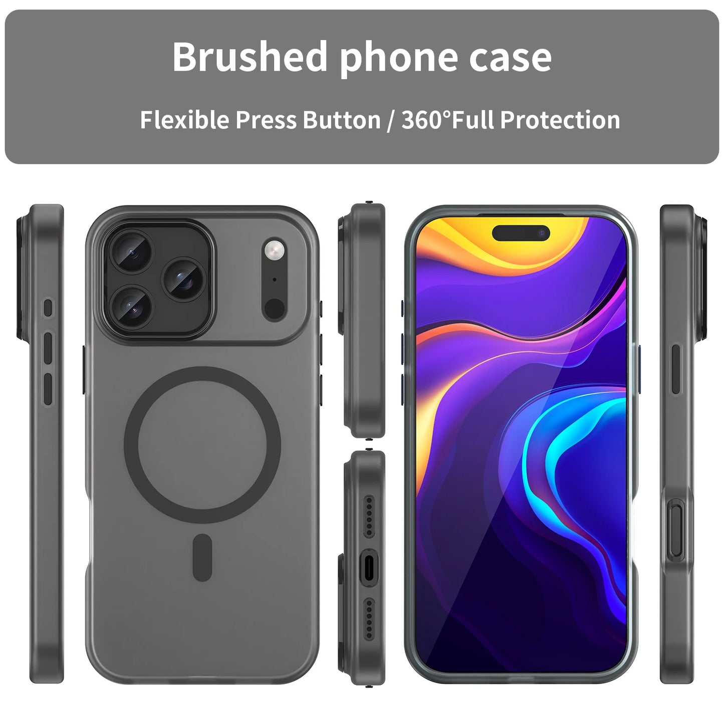 Shockproof Matte Transparent Case For Magsafe Case For iPhone 17 Pro Max 17 Air 17 Pro 17 Wireless Charge TPU Soft Cover Funda