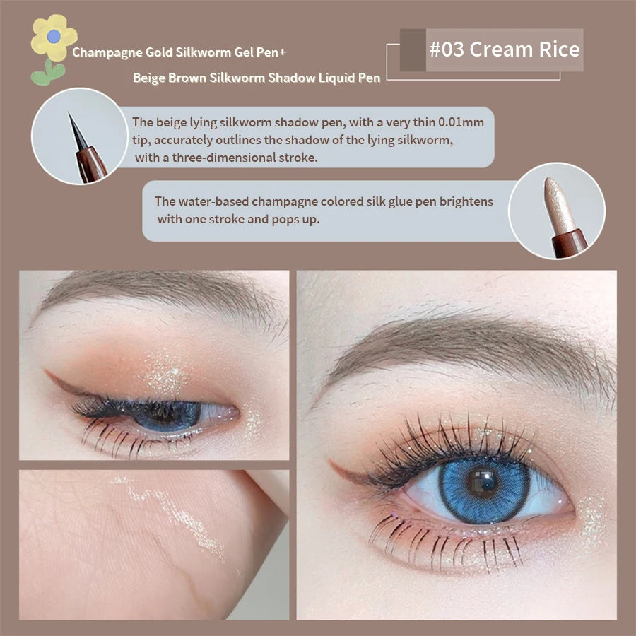 Eyeliner Double Head Pen For Smooth And Delicate Eye Makeup Quick Drying Film Forming Waterproof And Sweat Proof Eye Makeup
