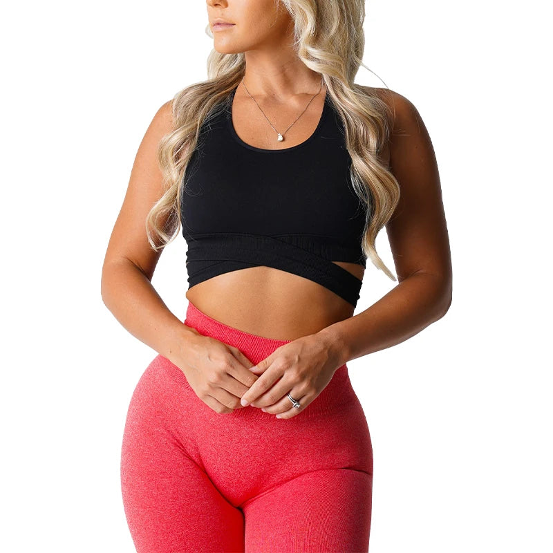 Bra Top Spandex Woman Fitness Elastic Breathable Breast Enhancement Leisure Sports Underwear