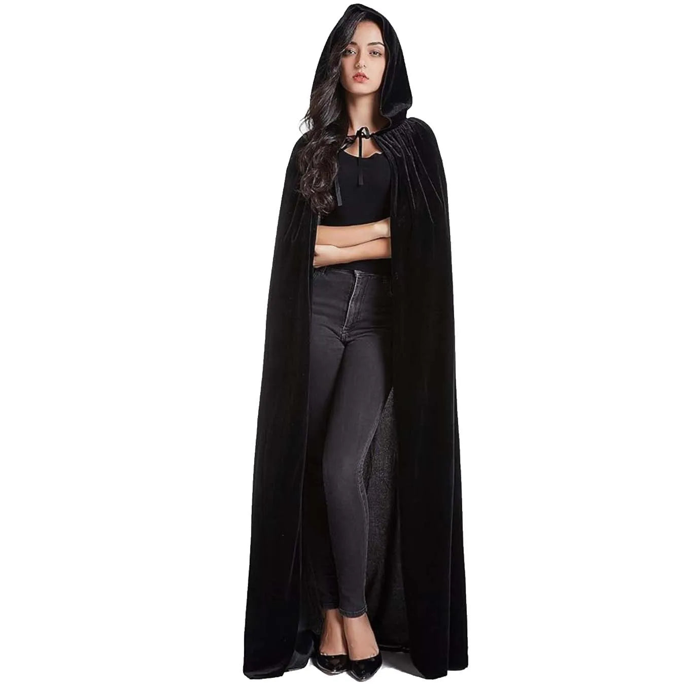 Christmas Grim Reaper Cloak Velvet long Hooded Unisex cape for Devil Witch Wizard Halloween Christmas Cosplay cloak