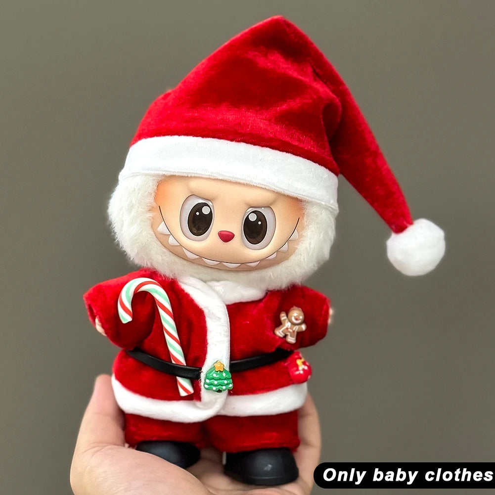 Suspenders Suit For 17cm Labubu Doll Clothes All-match Colour Outfit Doll Accessories Fashion Design Lovely Little Bear Star