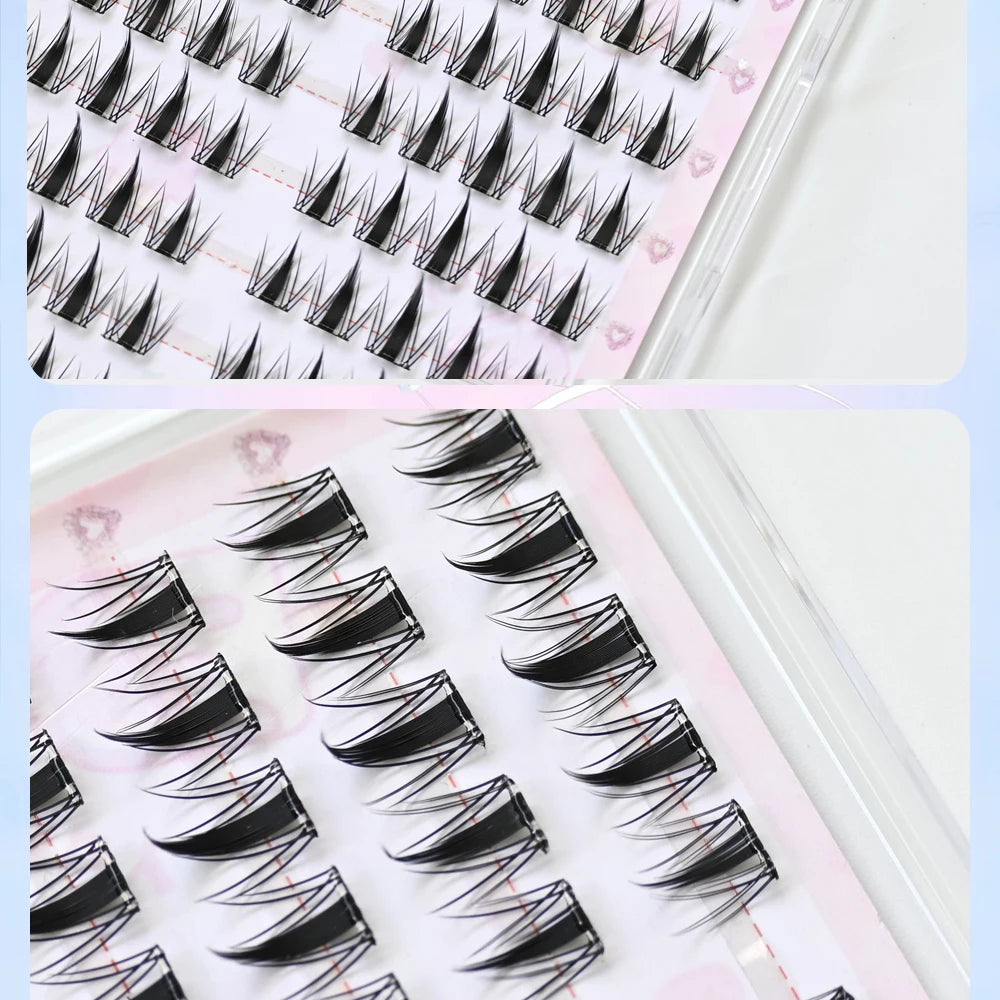 Upgraded Sunflower False Eyelashes No Glue Fake Lashes Natural Reusable Band-Free Lashes Manga Lash Makeup Korean
