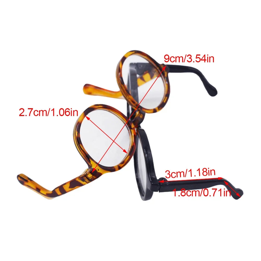 1PC 6.5cm Transparent Plastic Glasses for 1/8 1/6 1/3 1/4 BJD for Labubu MSD SD Plush for EXO Doll Sunglasses