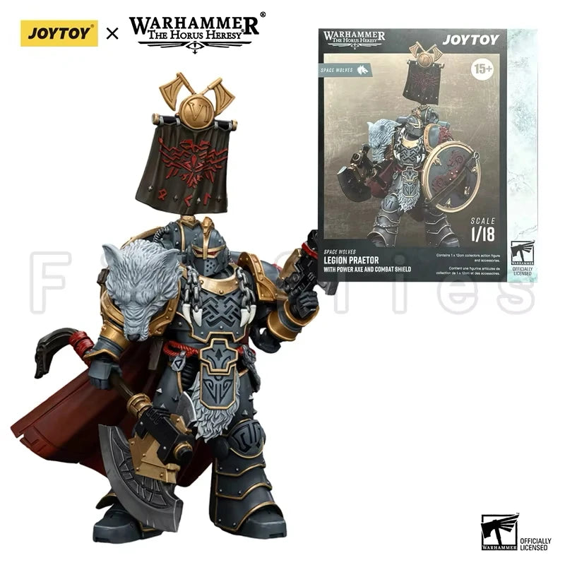 1/18 JOYTOY Actionfigur – Warhammer 40K Horus Heresy Space Wolves Logan Ghostwolf Mecha Modell