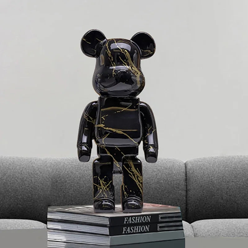 Figurine Ours Graffiti 27 cm – Décoration d'intérieur abstraite et tirelire