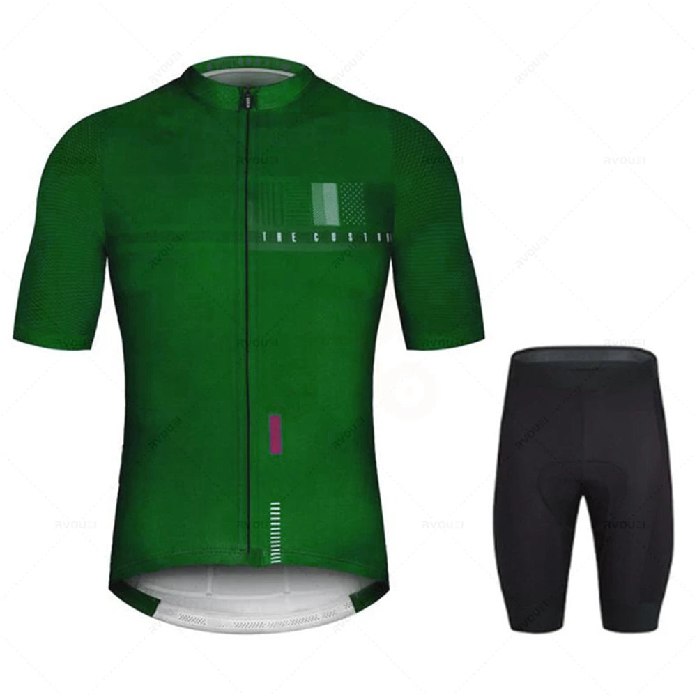 New Pro Team Men’s Cycling Jersey Set – Breathable Anti-UV Short Sleeve Bicycle Clothing Maillot Ciclismo