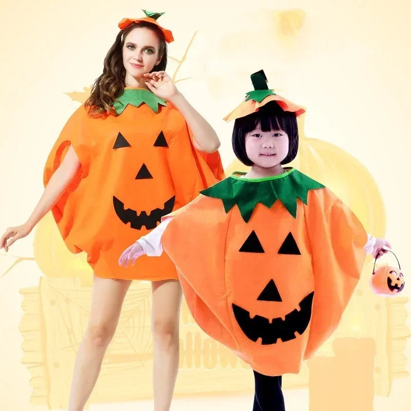 Halloween Gifts for Adults and Kids Pumpkin Costume Costume Bag Hat Set Halloween Party Supplies Christmas