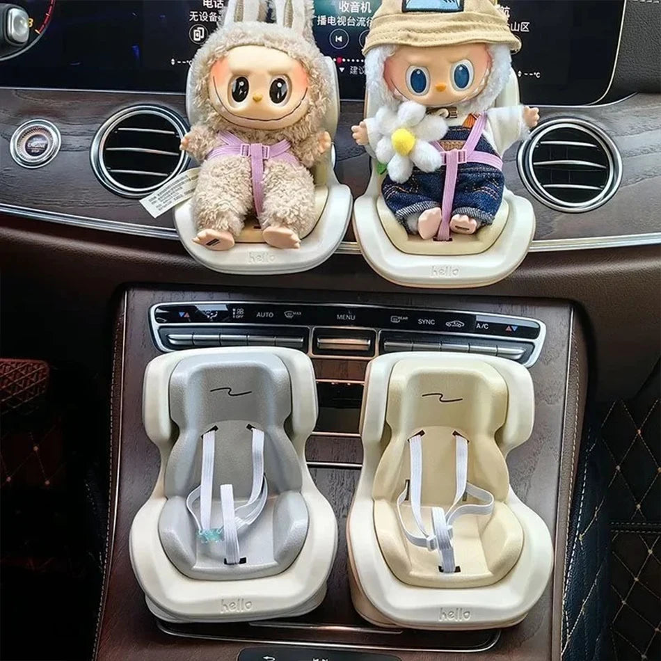 4 Styles For Car Doll Safety Seat Cartoon Chair Model Kawaii Doll Seat Outlet Decor Car Interior Styling Labubu Accessories 
