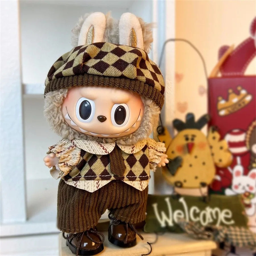 【No Shoes】For 15cm Labubu Stylish Outfit Clothes Sports & Leisure Suit Labubu Outfit Accessories Labubu Ropa