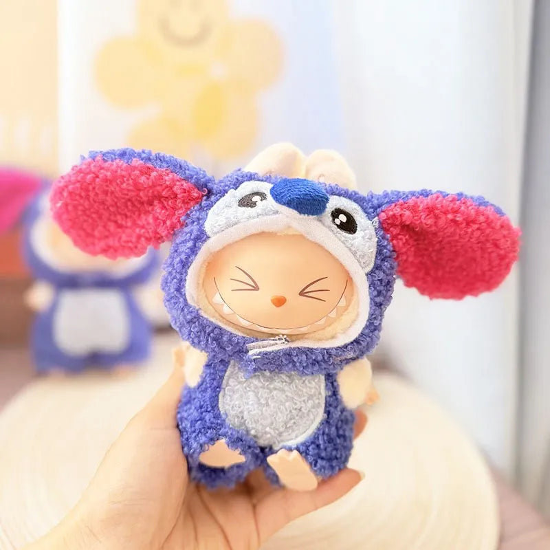 Labubu Doll Clothes Penguin Shark Bee Dinosaur Onesie - Cute Animal Jumpsuit for 17cm Pullip Blythe OB11 BJD