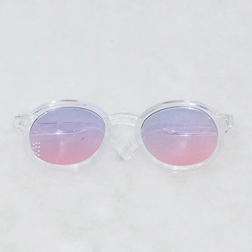 1PC 6.5cm Transparent Plastic Glasses for 1/8 1/6 1/3 1/4 BJD for Labubu MSD SD Plush for EXO Doll Sunglasses