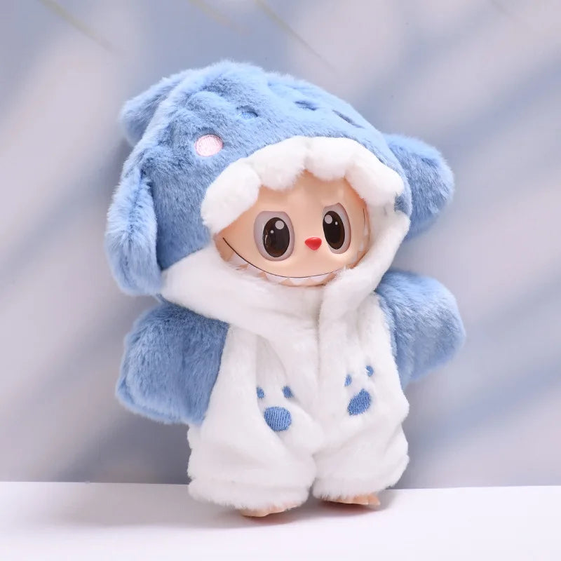 17cm Labubu Mini Doll Clothes Set - Hat Outfit Shoes for Labubu II Cultivate Sitting Party Toys
