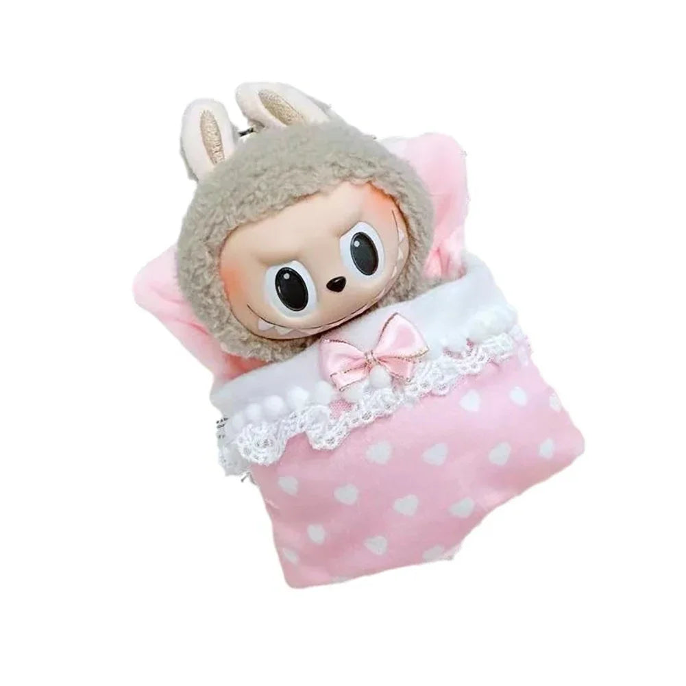 Doll Bed Sleeping Bag For 17cm Ropa Labubu Plush Toy & Accessories Cute Set Home Warmth Girl Gift