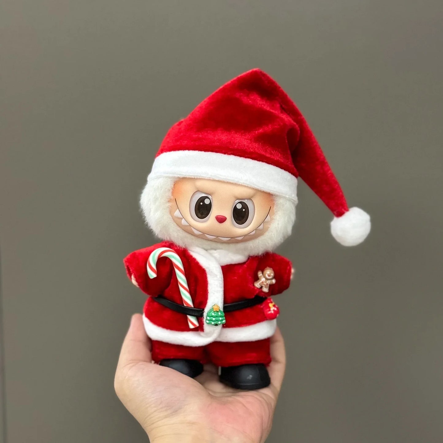 Labubu Doll Christmas Outfit - Festive Holiday Costume Set, Cute Plush Santa Dress with Accessories for Dolls (Clothes Only)