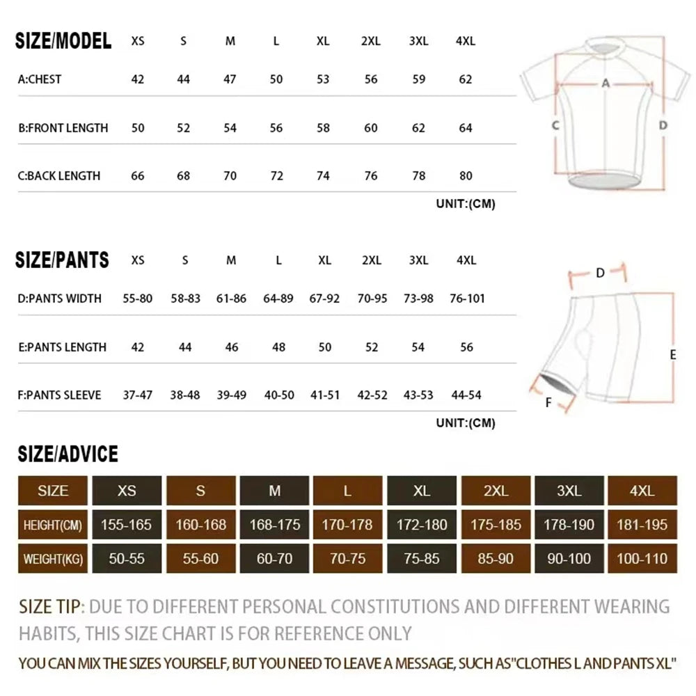 Raudax Summer Cycling Set Man Cycling Jersey Short Sleeve Bicycle Cycling Clothing Kit Mtb Bike Wear Triathlon Maillot Ciclismo