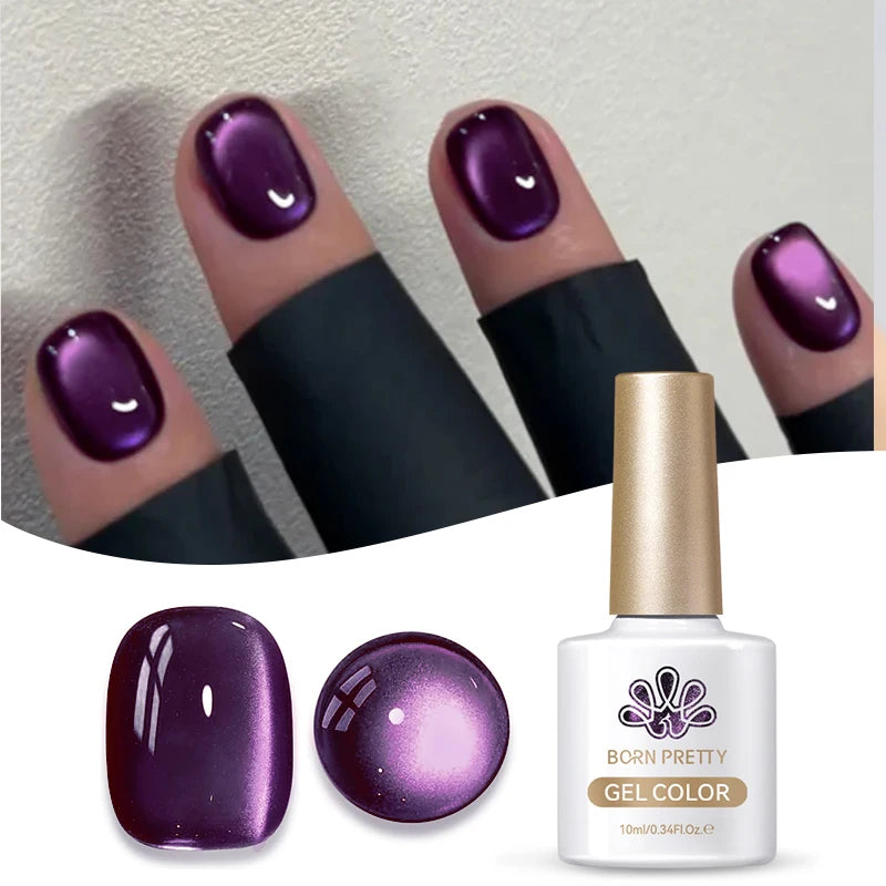 BORN PRETTY 10ml Silver Water Light Cat Magnetic Gel Nail Polish Nail Supplies Vernis Semi Permanent Gel for Fall Winter Nails