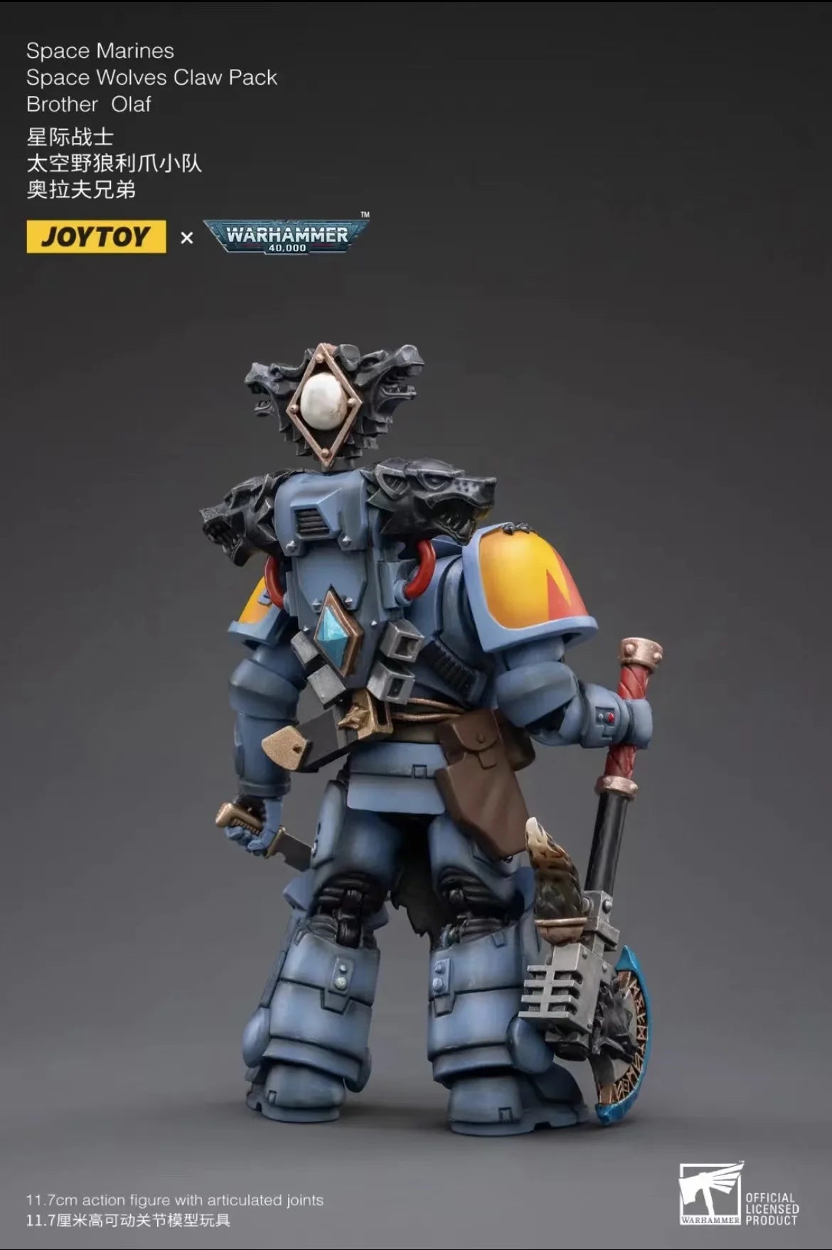1/18 JOYTOY Actionfigur – Warhammer 40K Horus Heresy Space Wolves Logan Ghostwolf Mecha Modell