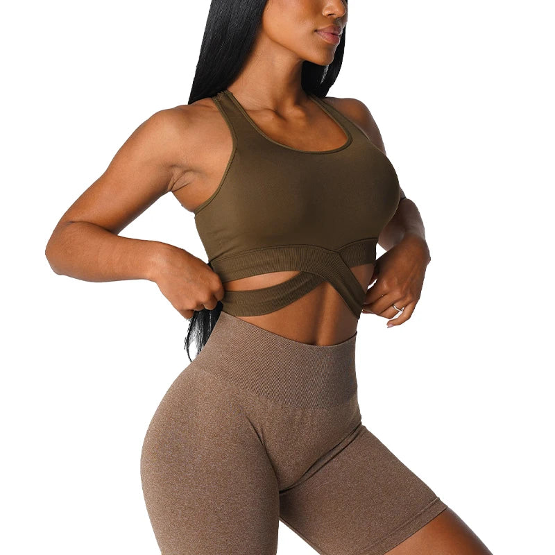 Bra Top Spandex Woman Fitness Elastic Breathable Breast Enhancement Leisure Sports Underwear