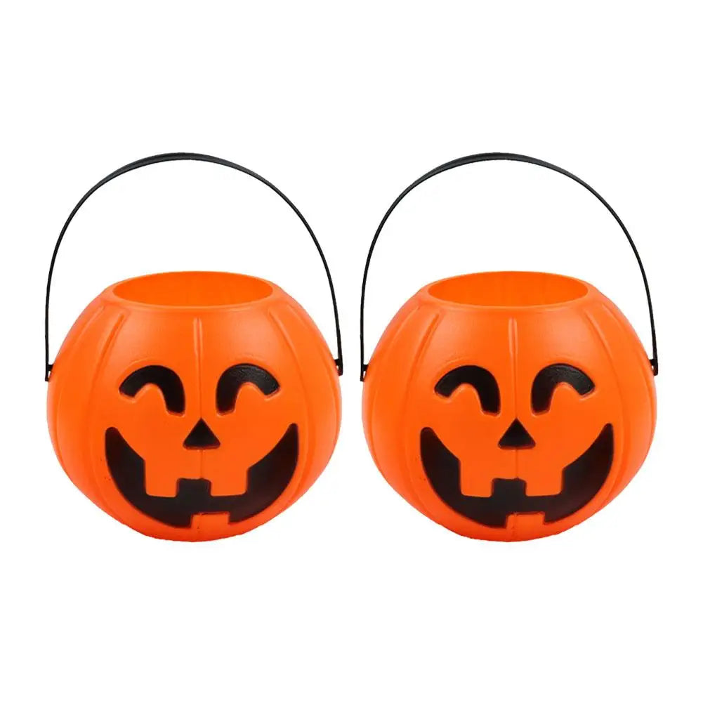 Halloween Pumpkin Bucket Portable Candy Basket Halloween Ghost Festival Bar Home Decor Sugar Filling Jar Halloween Party Gift