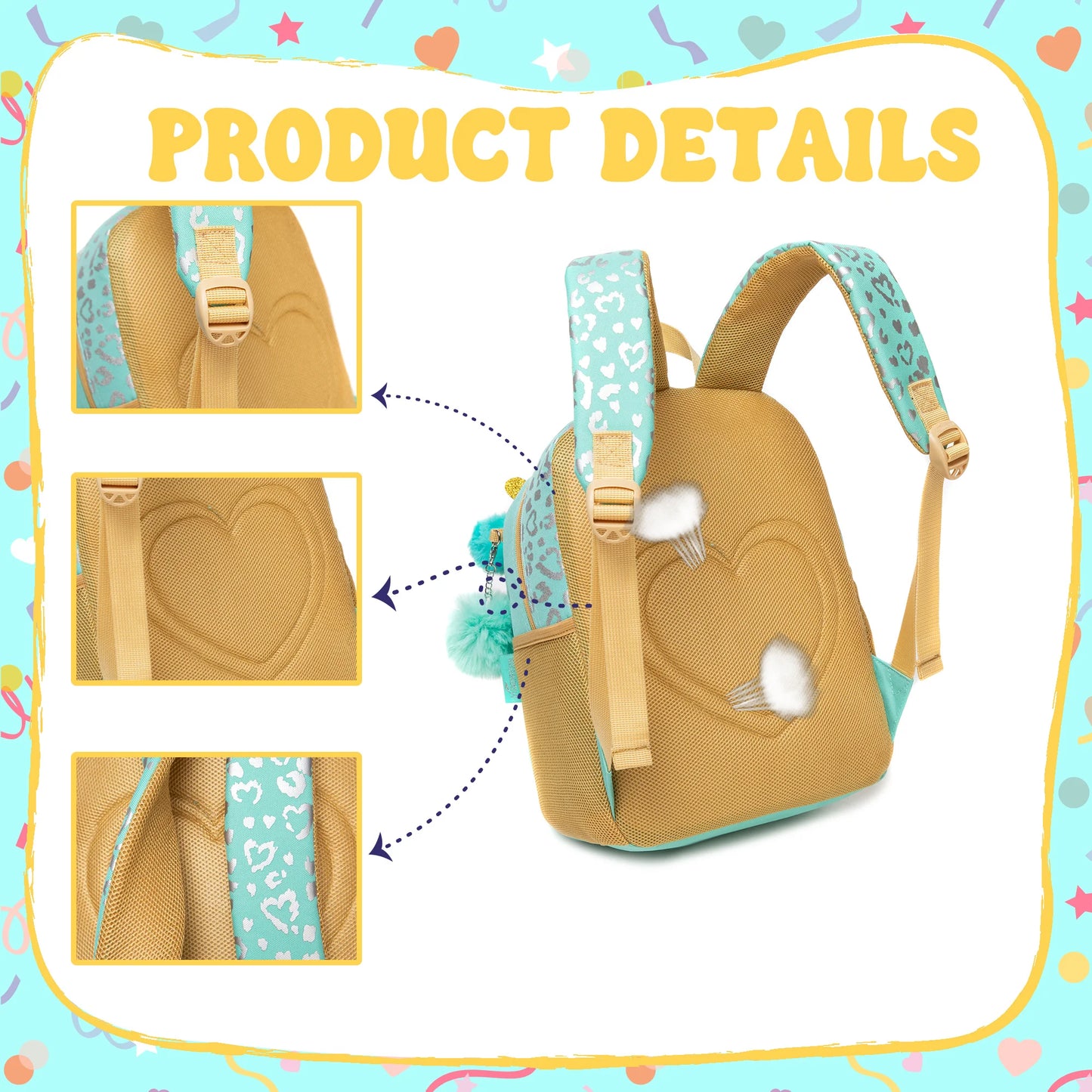 1pc Cute 13 Inch Animal Backpack Kindergarten Outdoor Sports Little Girl With Small Pendant