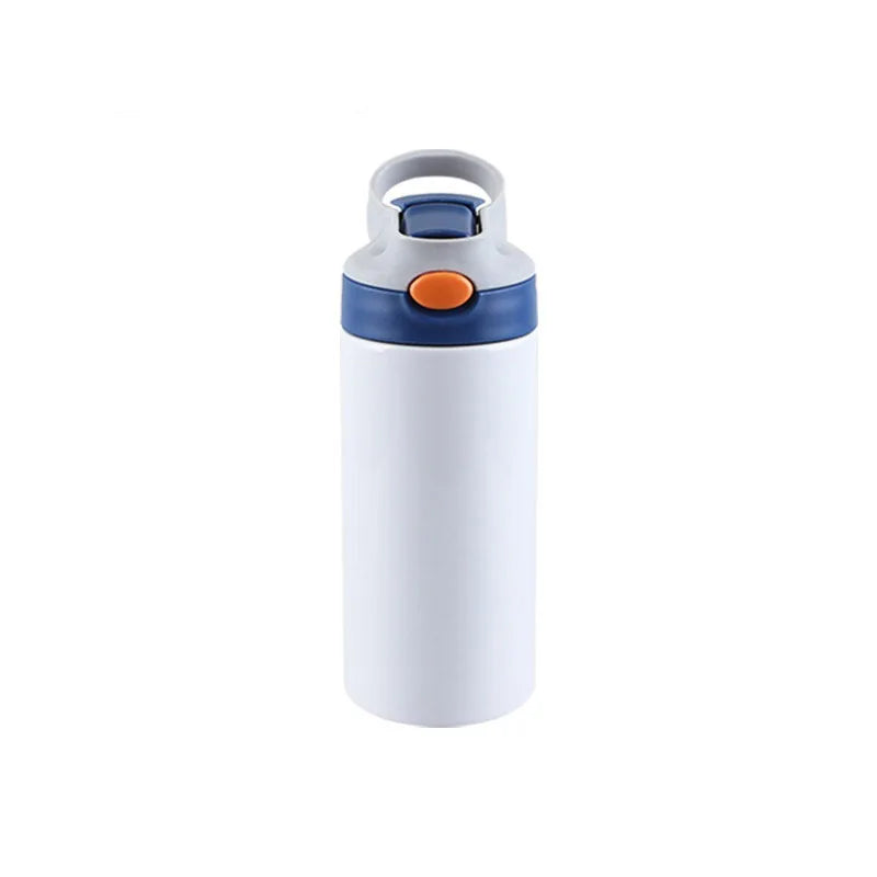 Outdoor Simple Solid Color Stainless Steel Vacuum Thermos Cup with Straw with Handle Children's Water Cup Portable Sports Cup