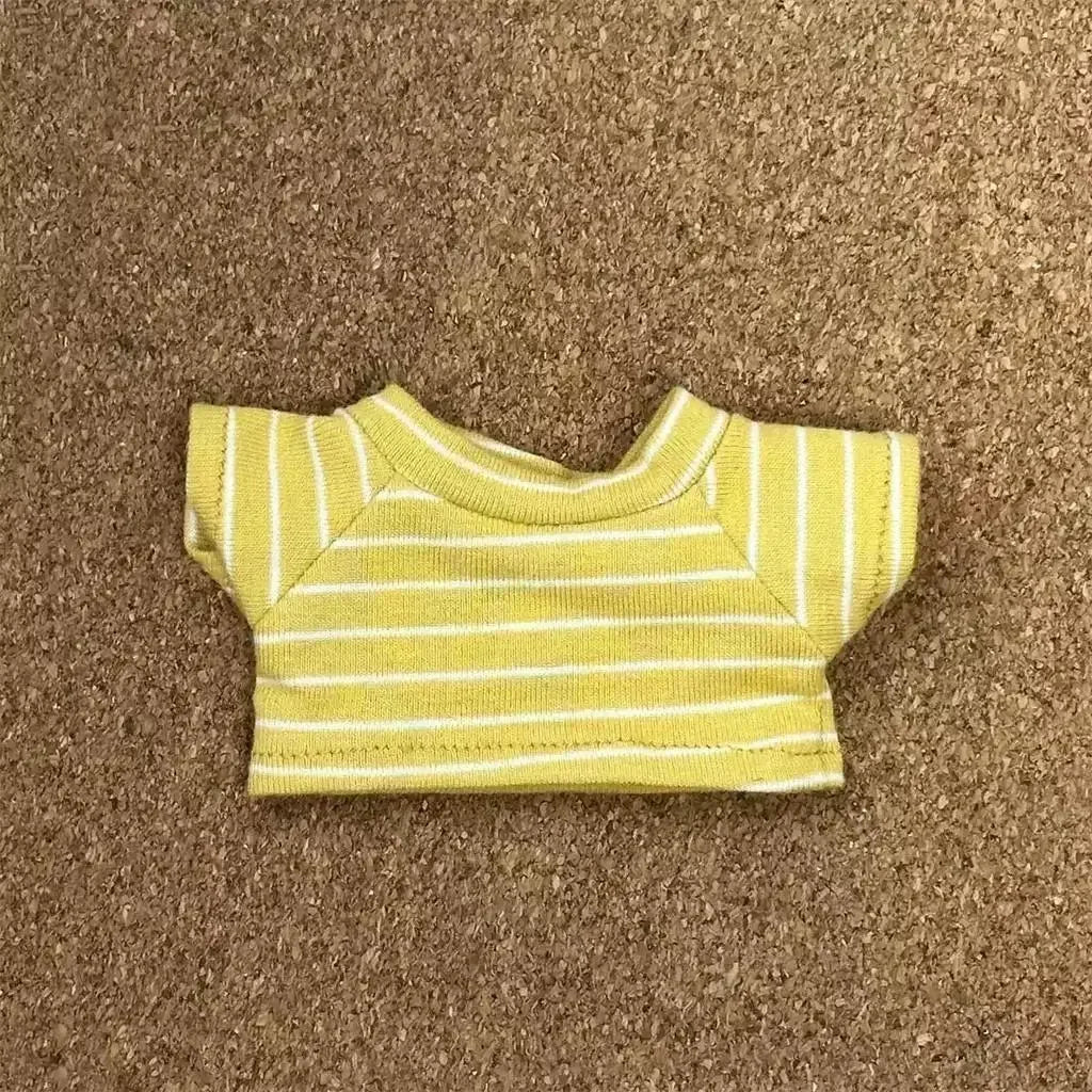 Doll'S Clothes Outfit Accessories For 15-17cm Labubu and 10cm cotton doll Solid color stripes T-shirt top short pants Clothing