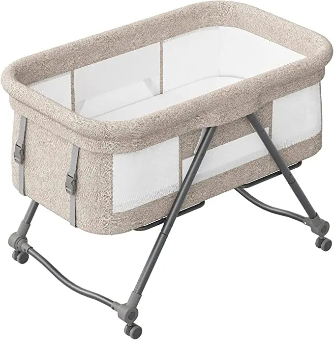 Baby Reisbed met Matras & Stille Wielen – Omvormbare Schommelwieg