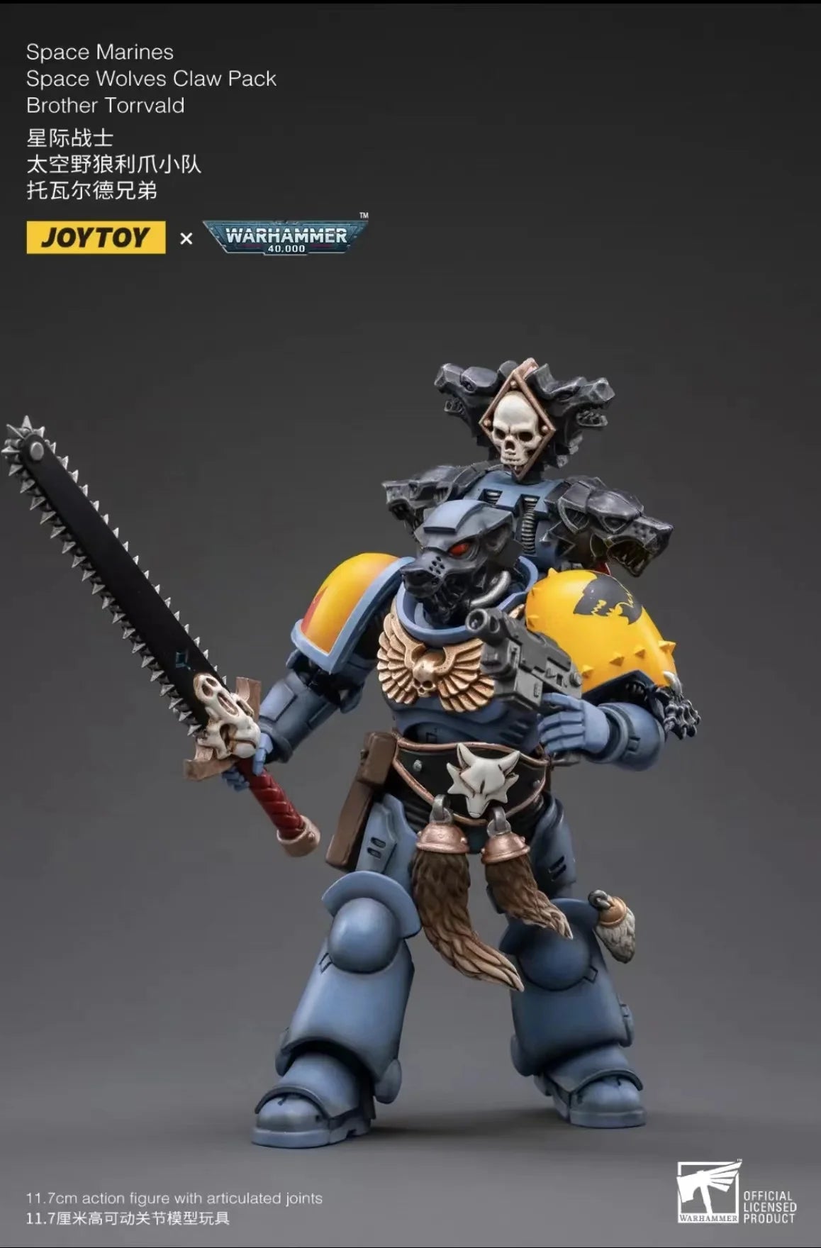 1/18 JOYTOY Actionfigur – Warhammer 40K Horus Heresy Space Wolves Logan Ghostwolf Mecha Modell