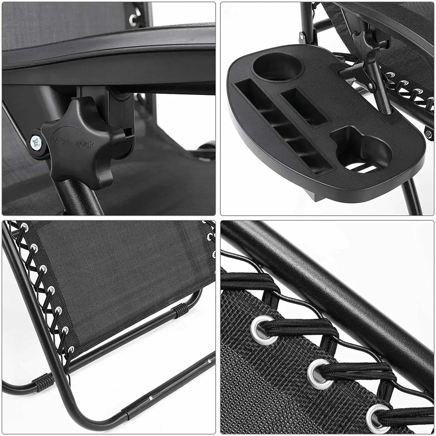 Ensemble de chaises longues pliantes Homfa avec table