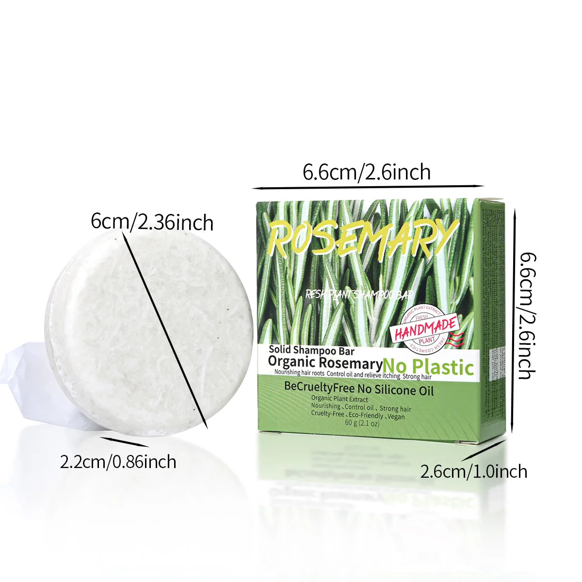 Natural Rosemary Shampoo Soap 60g – Handmade Anti-Dandruff & Oil Control