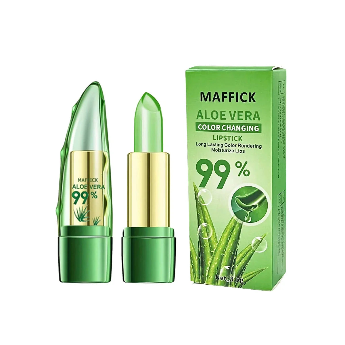 1PC Moisturizing Aloe Vera Lipstick Discoloration Lip Care Nutritious Plumper Lip Balm Magic Cosmetic Makeup Lip Beauty Care