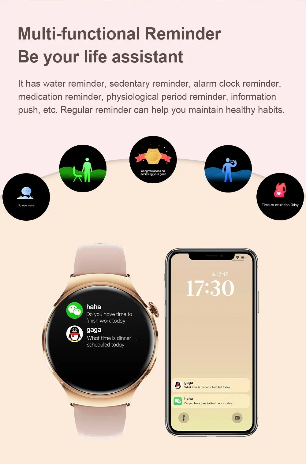 2025For HUAWEI Smart Watch Women GPS Trajectory Heart Rate Blood Pressure NFC Bluetooth Call 1.27inch AMLOED Smartwatches Ladies