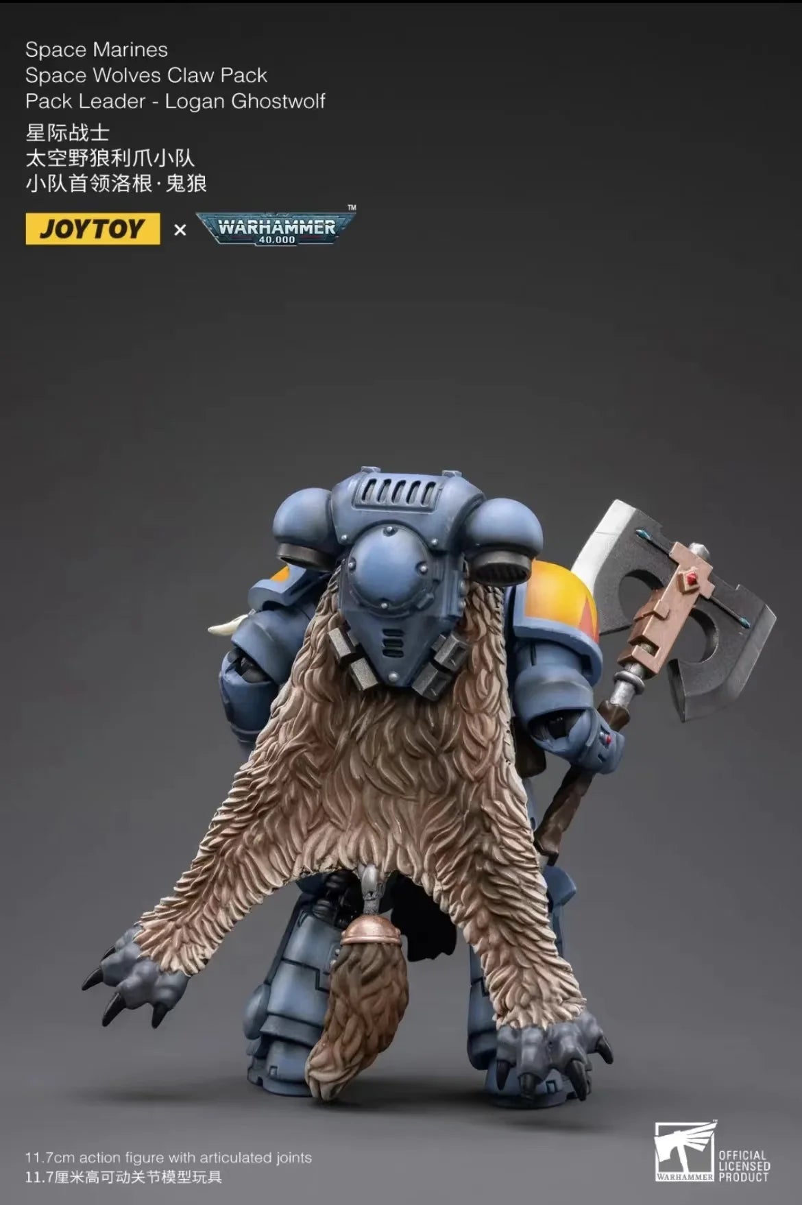 1/18 JOYTOY Actionfigur – Warhammer 40K Horus Heresy Space Wolves Logan Ghostwolf Mecha Modell