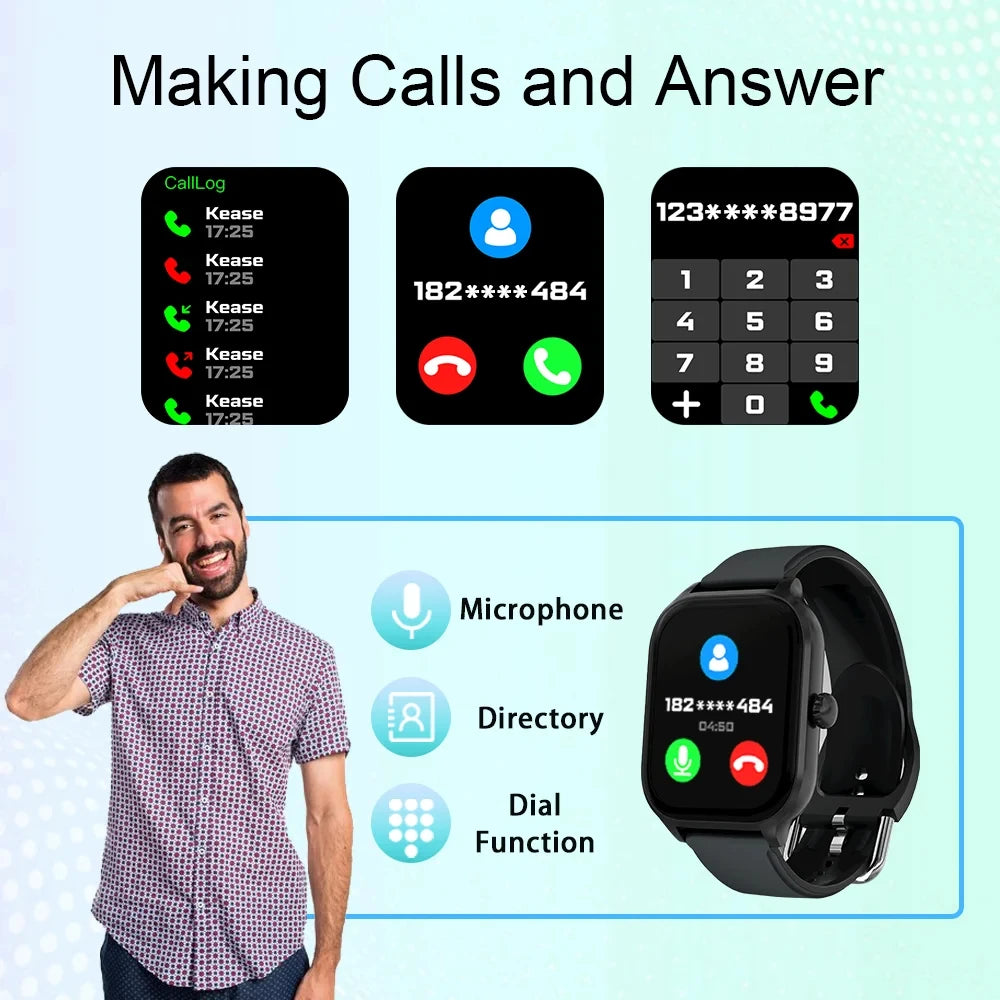 Xiaomi Smart Watch Dialing Answering Calls Exercise Tracking Heart Rate Sleep Monitor Bluetooth Smartwatch Man Woman Gift 2025