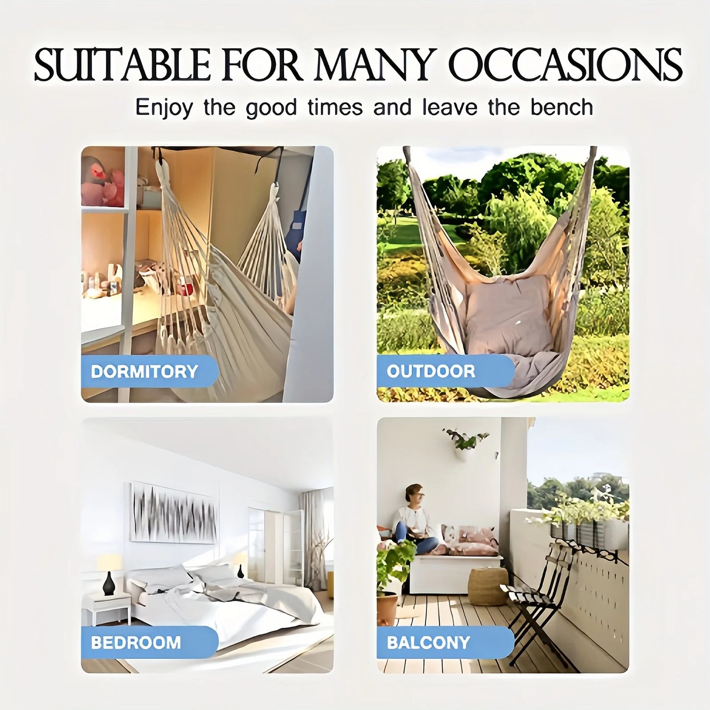 Hangout Haven™ – Chaise hamac relaxante avec sac de rangement