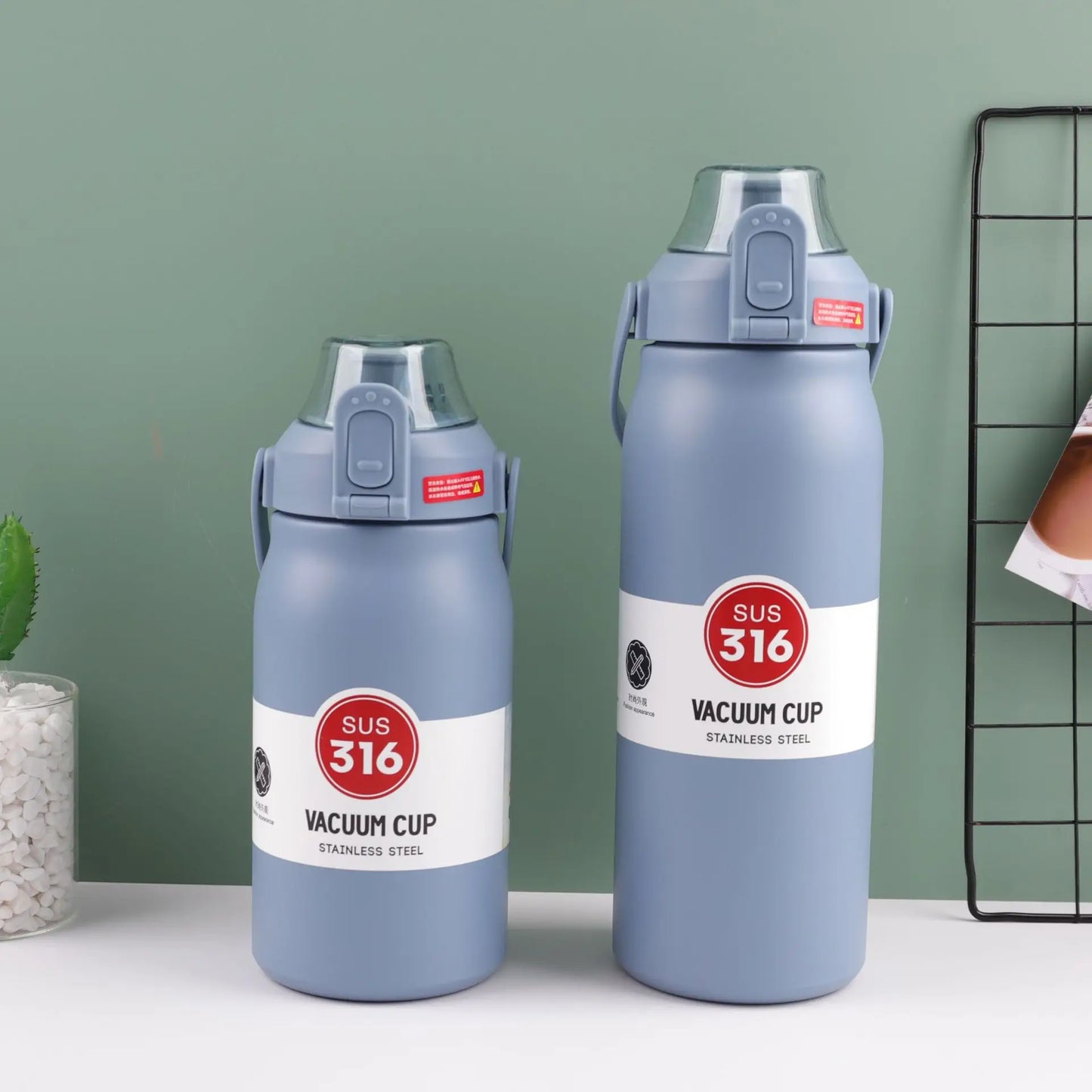 1.3L/1.7L Large Capacity Thermo Bottle Outdoor Mug Stainless Steel Thermos Water Bottle Portable Vaccum Flask Cold And Hot Tumbl