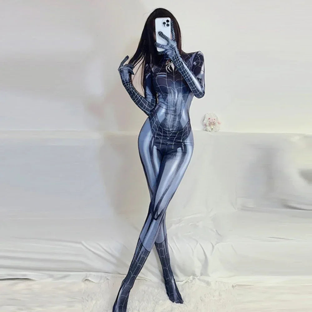 Cosplay Bodysuit Spider Super Woman Costume Halloween Suit Avenger Cosplay for Women Girl Gift Spandex Suit Carnival Party Prop