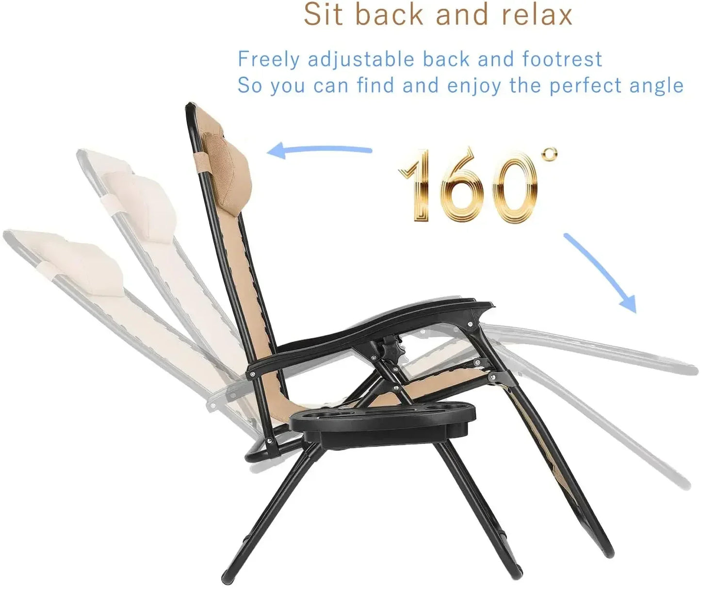 Ensemble de chaises longues pliantes Homfa avec table