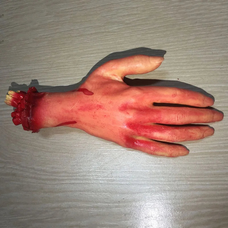 Halloween Horror Props Bloody Hand Haunted House Party Decoration Scary Fake Hand Finger Leg Foot Brain Heart Halloween Supplies