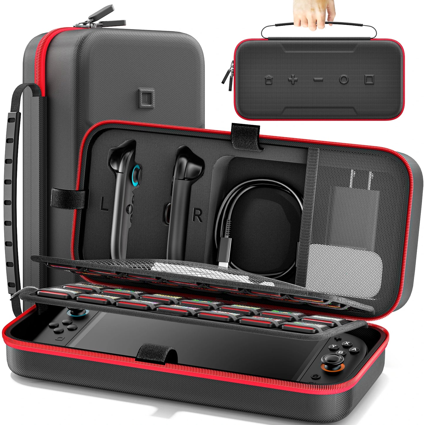 For Switch 2 & Switch Original & Switch OLED Large Storage Bag Anti-Scratch Waterproof Travel Carrying Case for Nintendo Switch