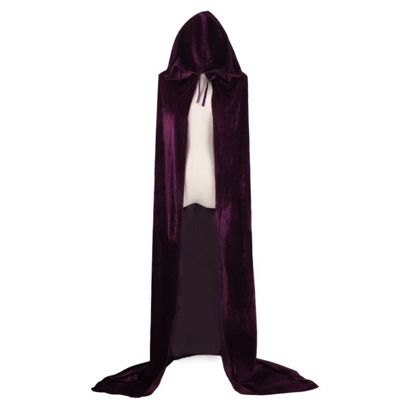 Christmas Grim Reaper Cloak Velvet long Hooded Unisex cape for Devil Witch Wizard Halloween Christmas Cosplay cloak