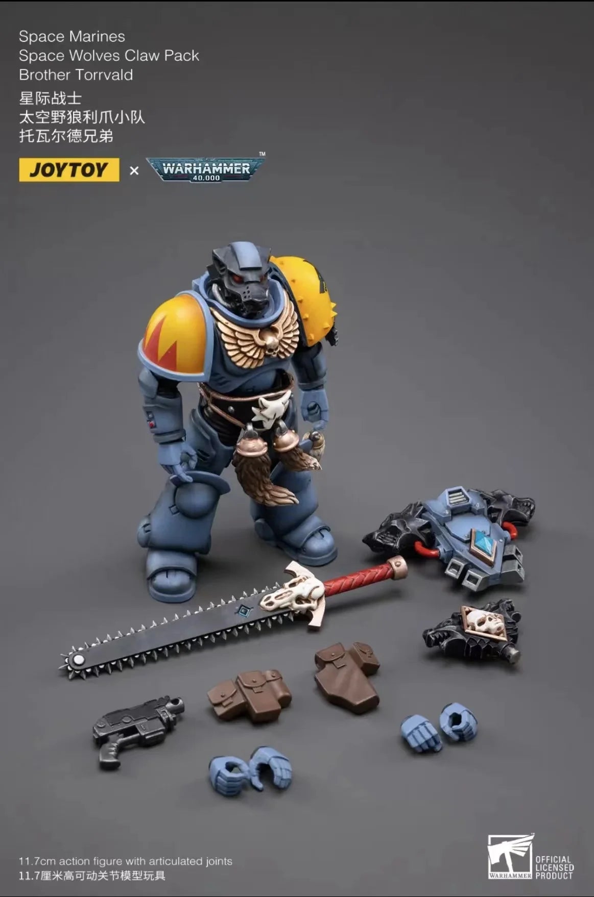 1/18 JOYTOY Actionfigur – Warhammer 40K Horus Heresy Space Wolves Logan Ghostwolf Mecha Modell