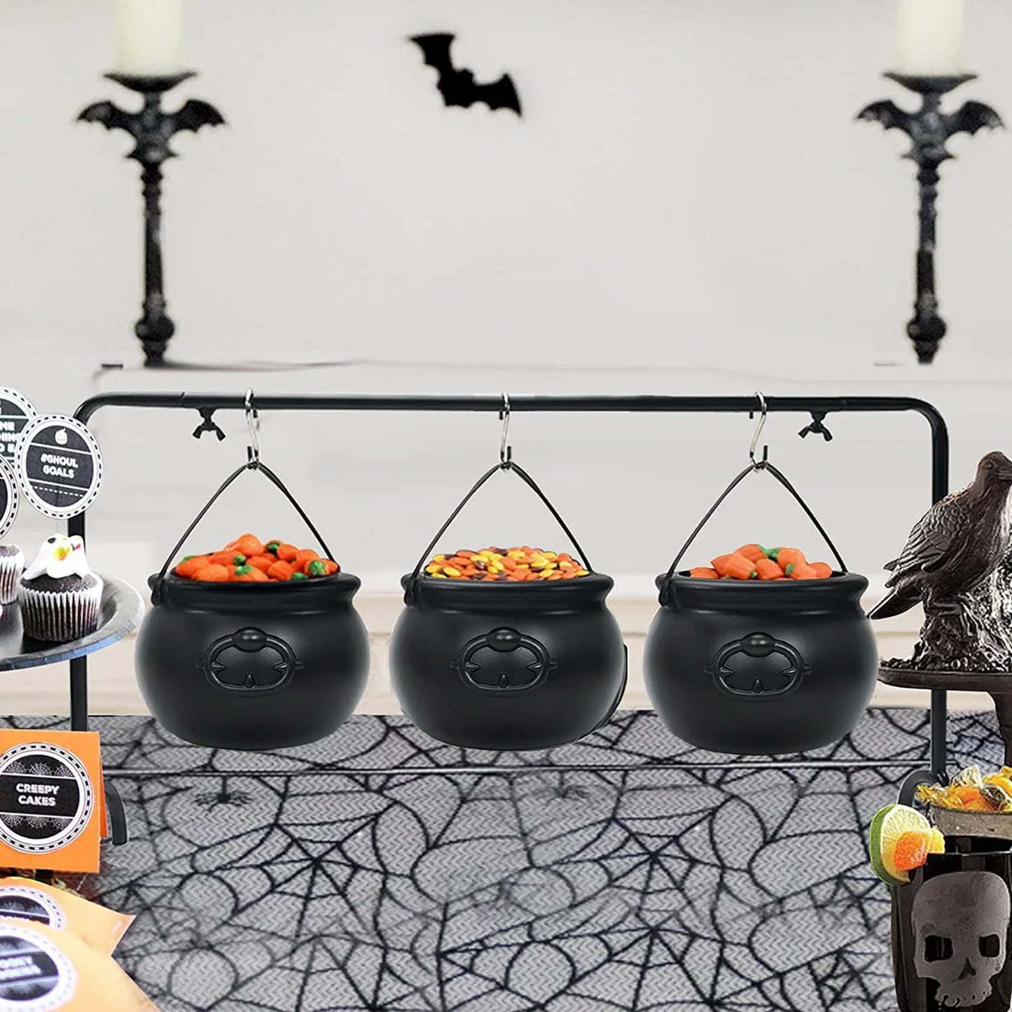 Large Wizard Witch Cauldron Decoration Prop Halloween Irish Parties Table Centerpieces Candy Holder Table Halloween Decorations