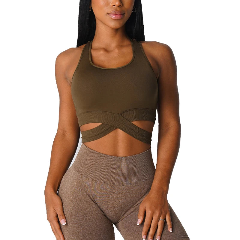Bra Top Spandex Woman Fitness Elastic Breathable Breast Enhancement Leisure Sports Underwear