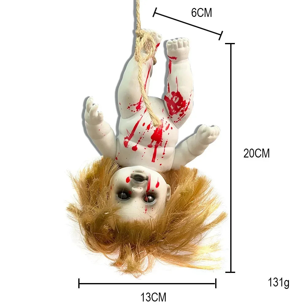 Horror Ghost Baby Hanging Doll Halloween Bar Ghost Courtyard Horror Doll Prop Ghost Festival Happy Halloween Day 2024 Decoration