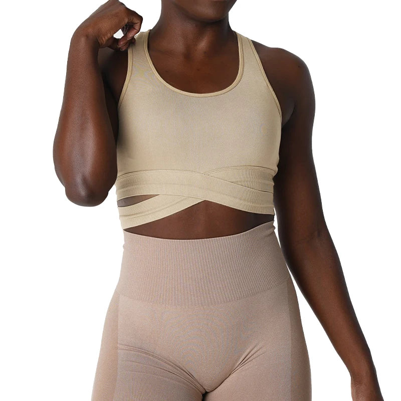Bra Top Spandex Woman Fitness Elastic Breathable Breast Enhancement Leisure Sports Underwear