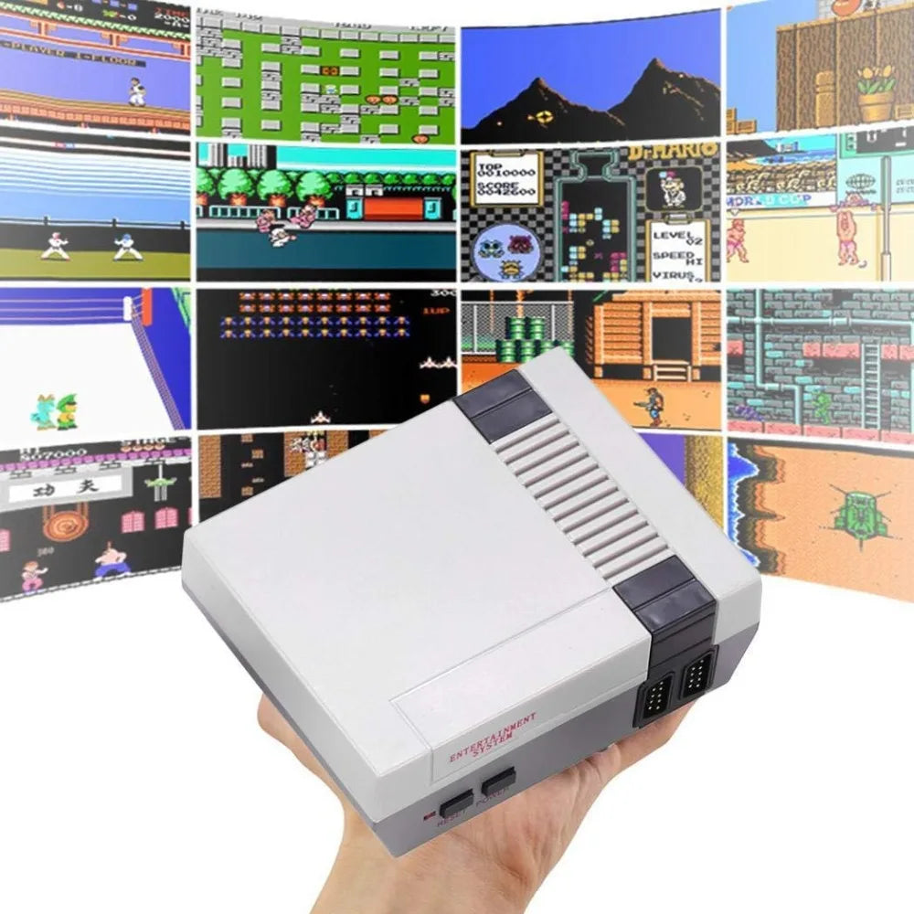 Mini-tv, draagbare gezinsrecreatie, videogameconsole, AV-uitgang, retro, ingebouwde 620 klassieke games, dubbele gamepad, gamespeler