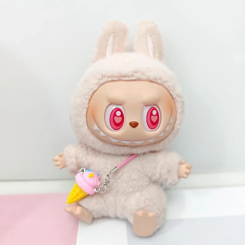 For Ropa labubu v1/v2/v3 pendant baby clothes labubu 3.0 lucky purple bow skirt Outfit Doll Accessories (No dolls)