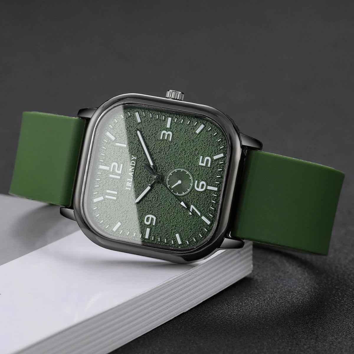 Fashion Square Women's Watch Casual Silicone Strap Quartz Watches Sports Wristwatch For Men Women Students(Without Box)