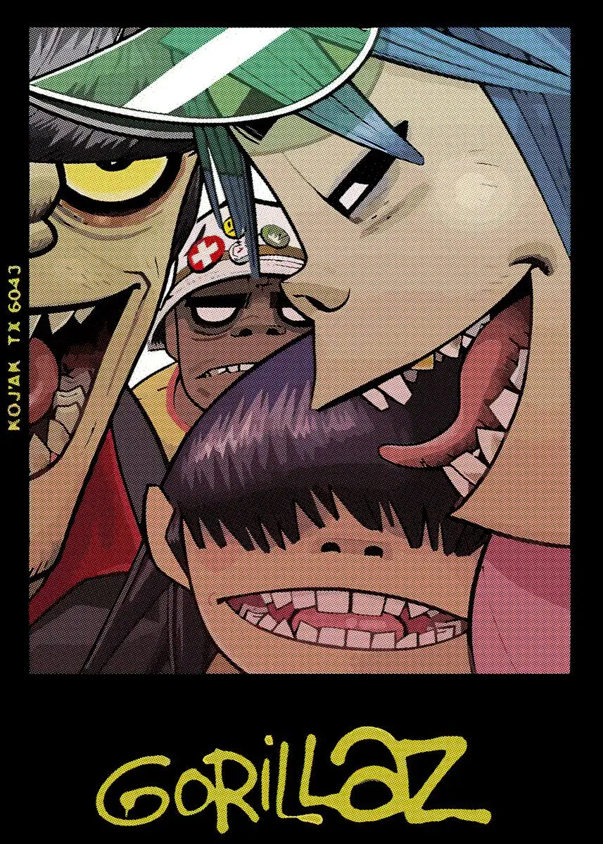 Virtual Anime Rock Band Gorillaz Poster Modern Music Album Cover Canvas Painting Wall Art for Club Living Room Home Decor Mural